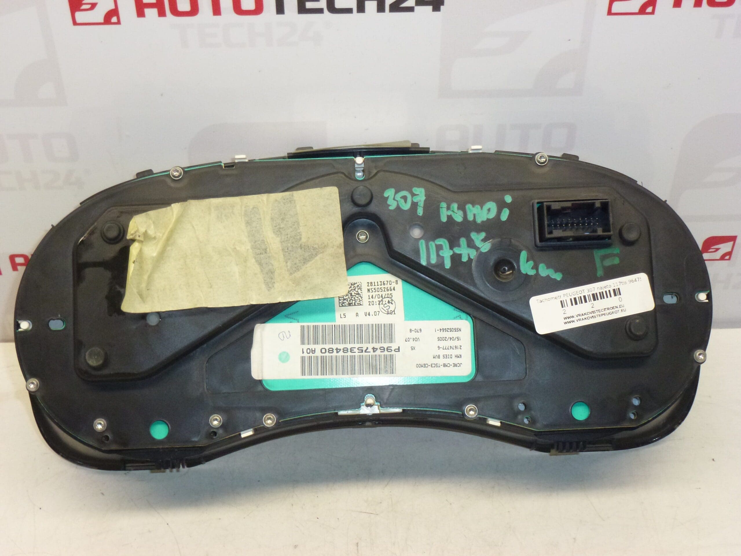 Tachometer Peugeot 307 117000 km 9647538480 – Bild 2