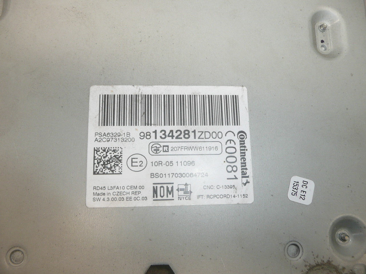 Autoradio Citroën C-ELYSEE Peugeot 301 98134281ZD00