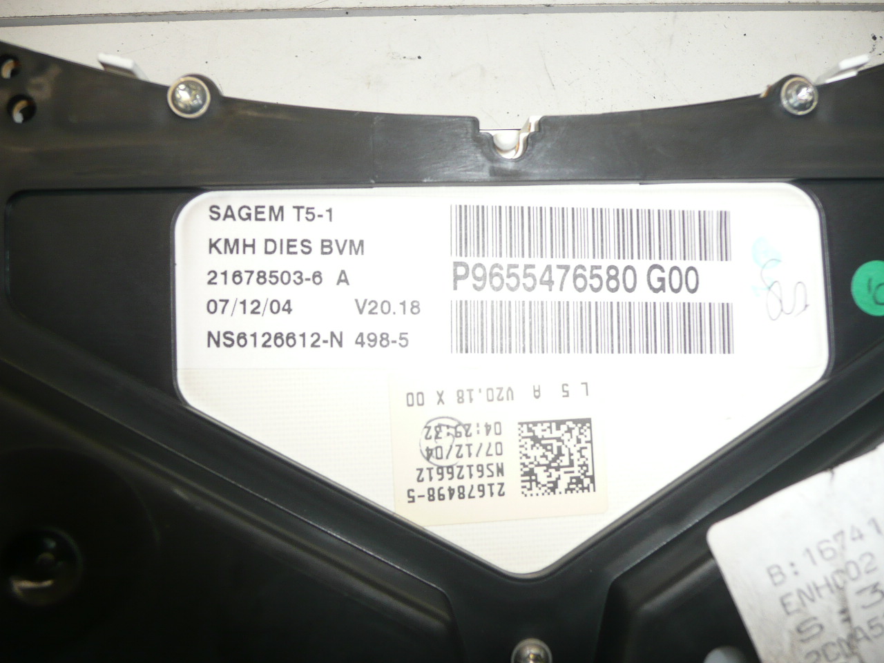 Tacho Peugeot 307 198.000 km 9655476580 G00